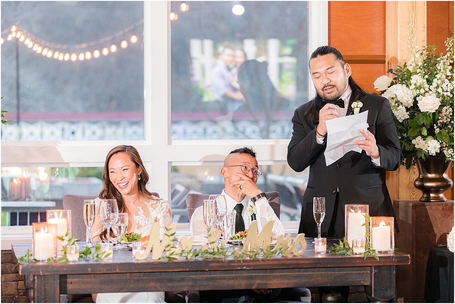 best man reads speech 