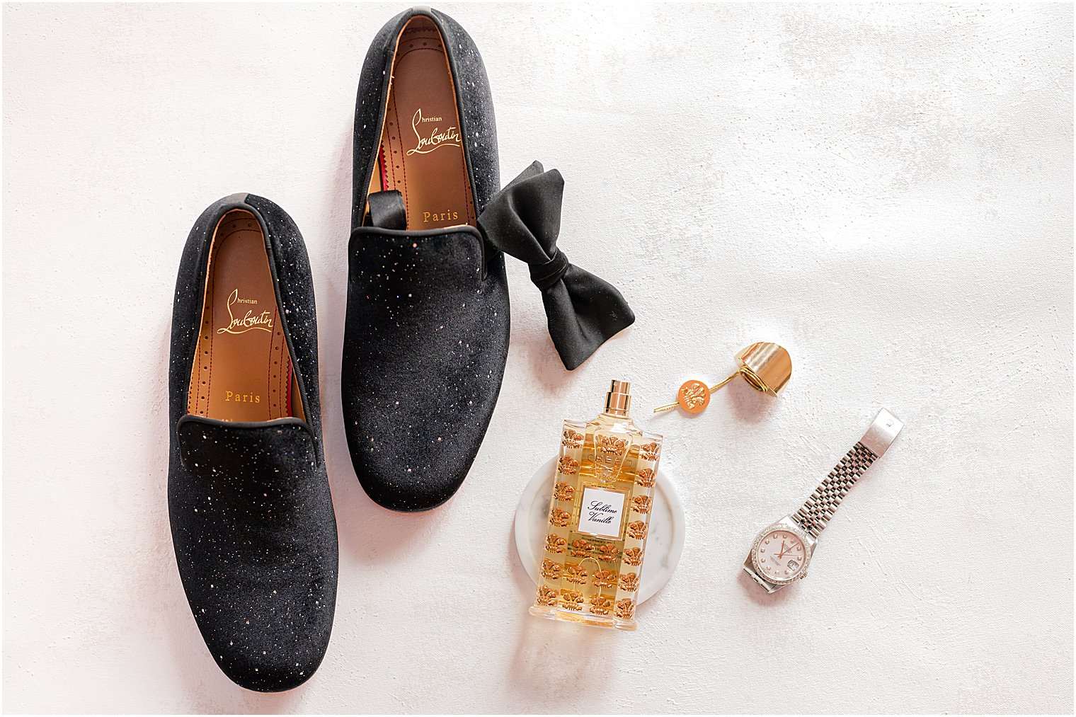groom's shoes and cologne for NJ wedding