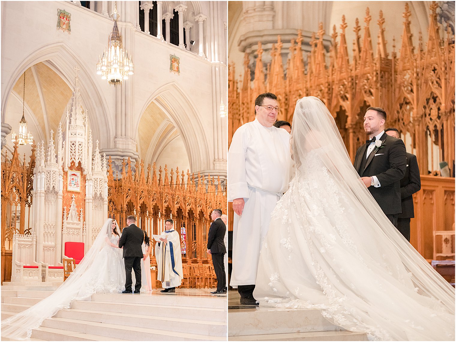 Catholic wedding ceremony at Cathedral Basilica of the Sacred Heart