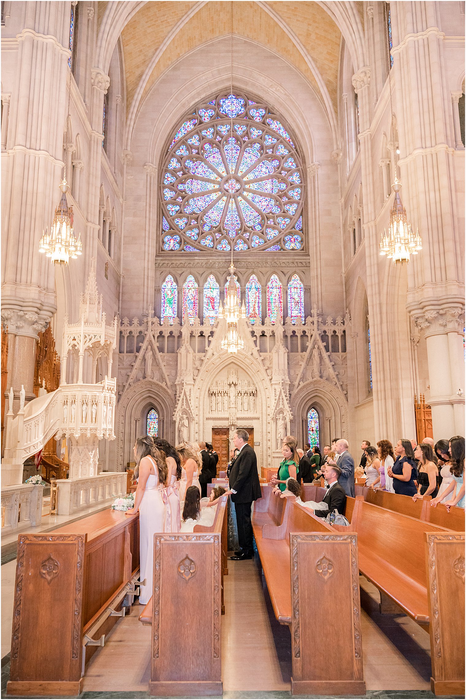 Catholic wedding ceremony at Cathedral Basilica of the Sacred Heart