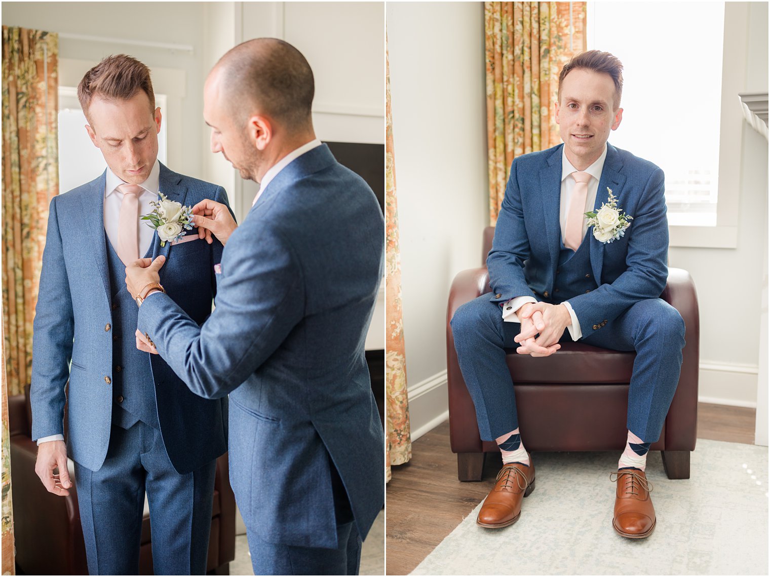 portraits of groom at Renault Winery in Egg Harbor Township, NJ