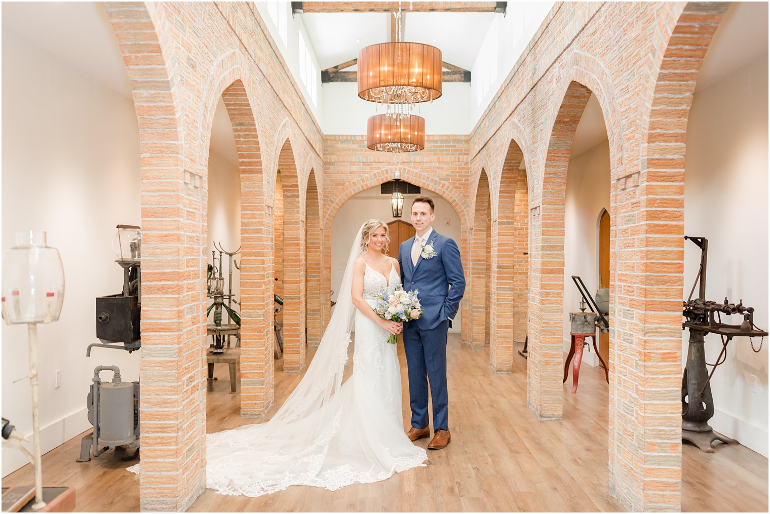 bride and groom portraits at Renault Winery in Egg Harbor Township, NJ