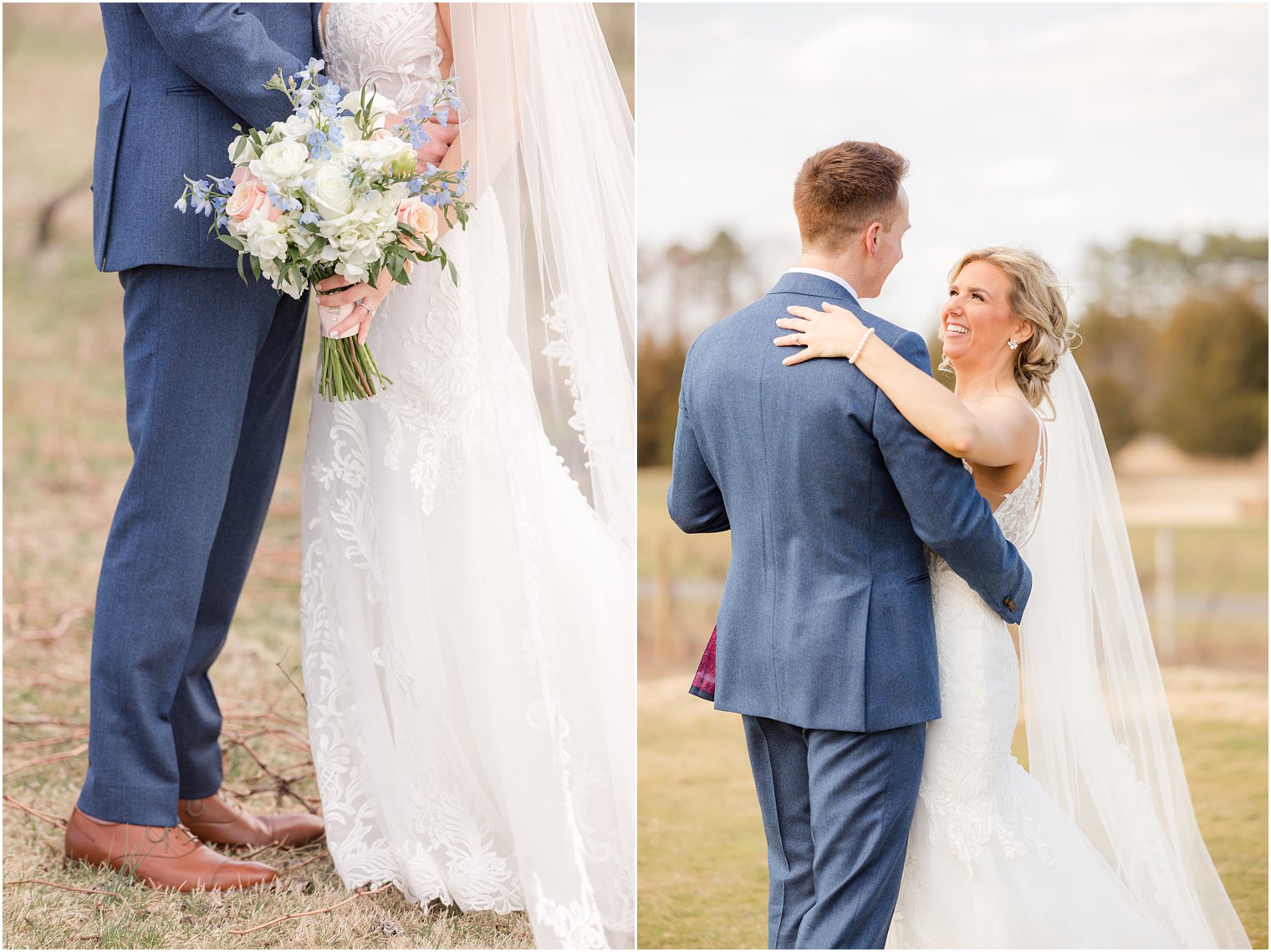 bride and groom photos in vineyards at Renault Winery in Egg Harbor Township, NJ