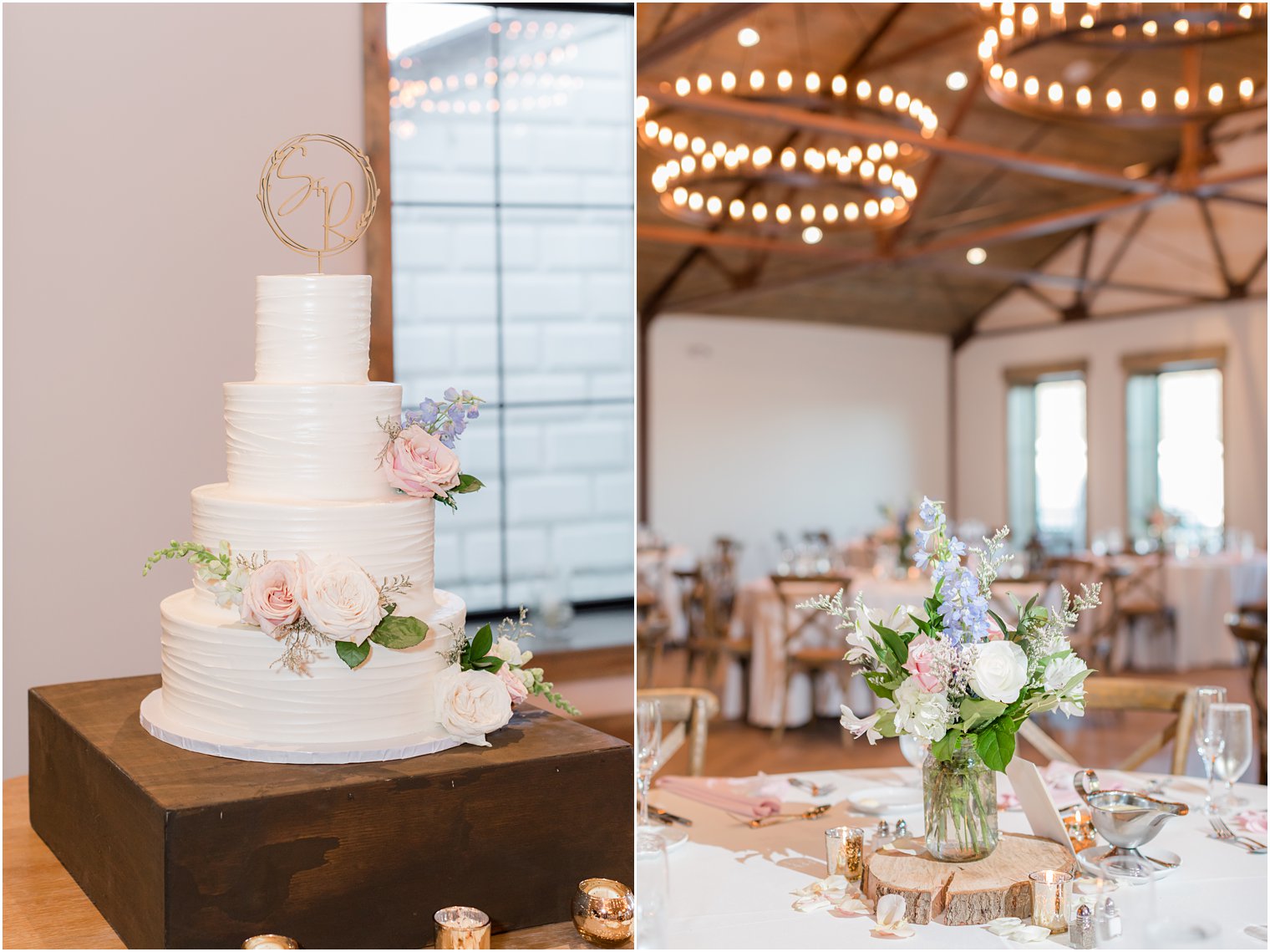 rustic wedding reception in Vineyard Ballroom at Renault Winery South Jersey Venue in Egg Harbor Township NJ