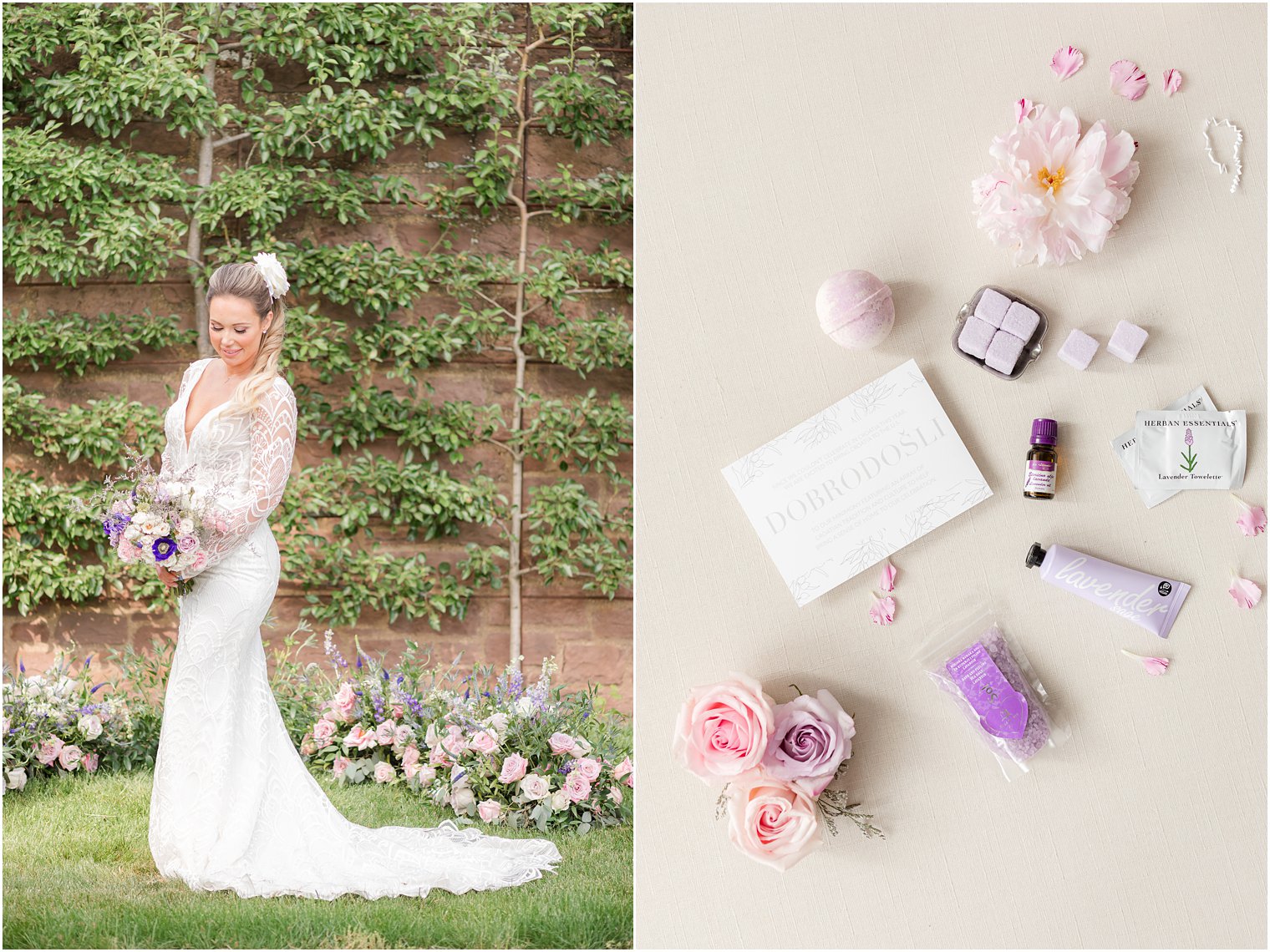 pastel pink and purple details for Croatian inspired minimony at Tyler Gardens