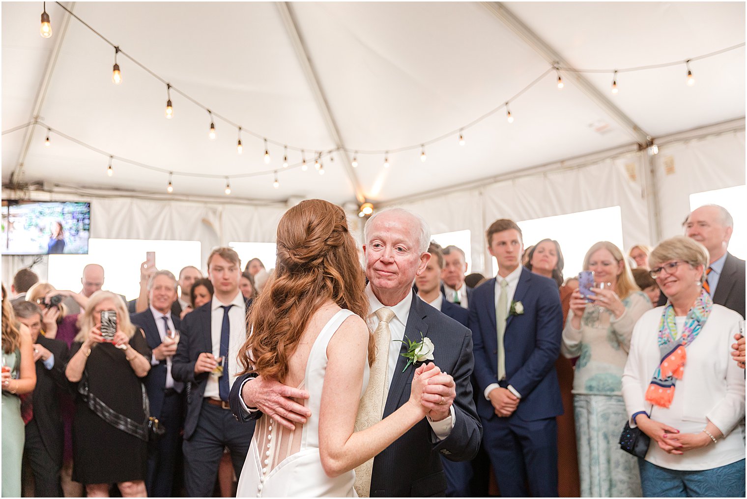 bride and dad dance during NJ wedding reception