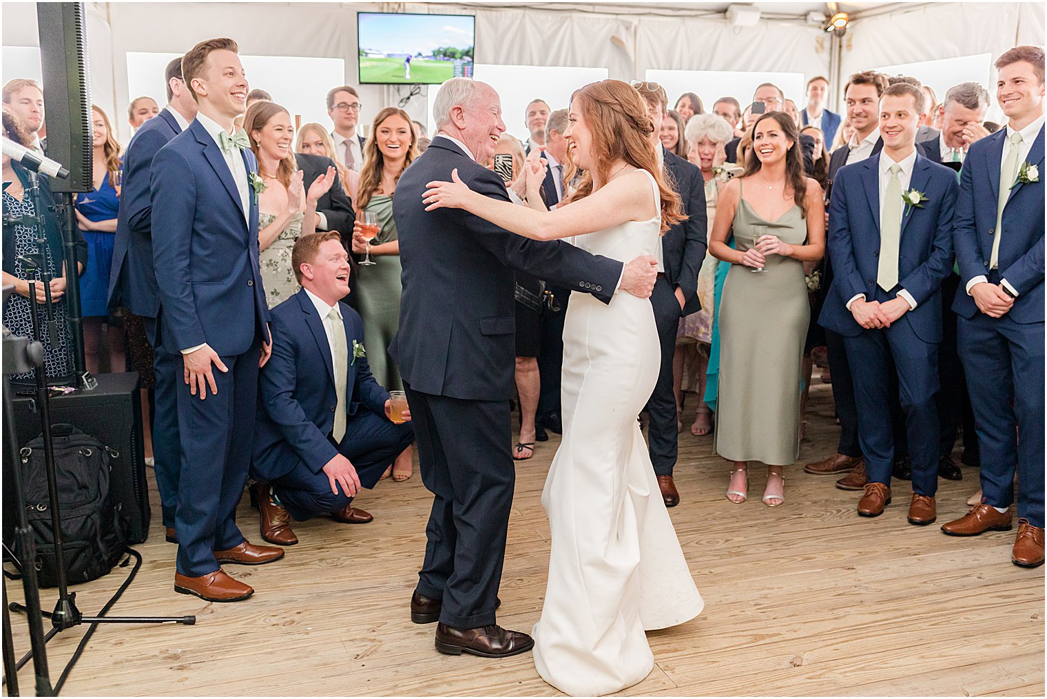bride and dad dance during reception