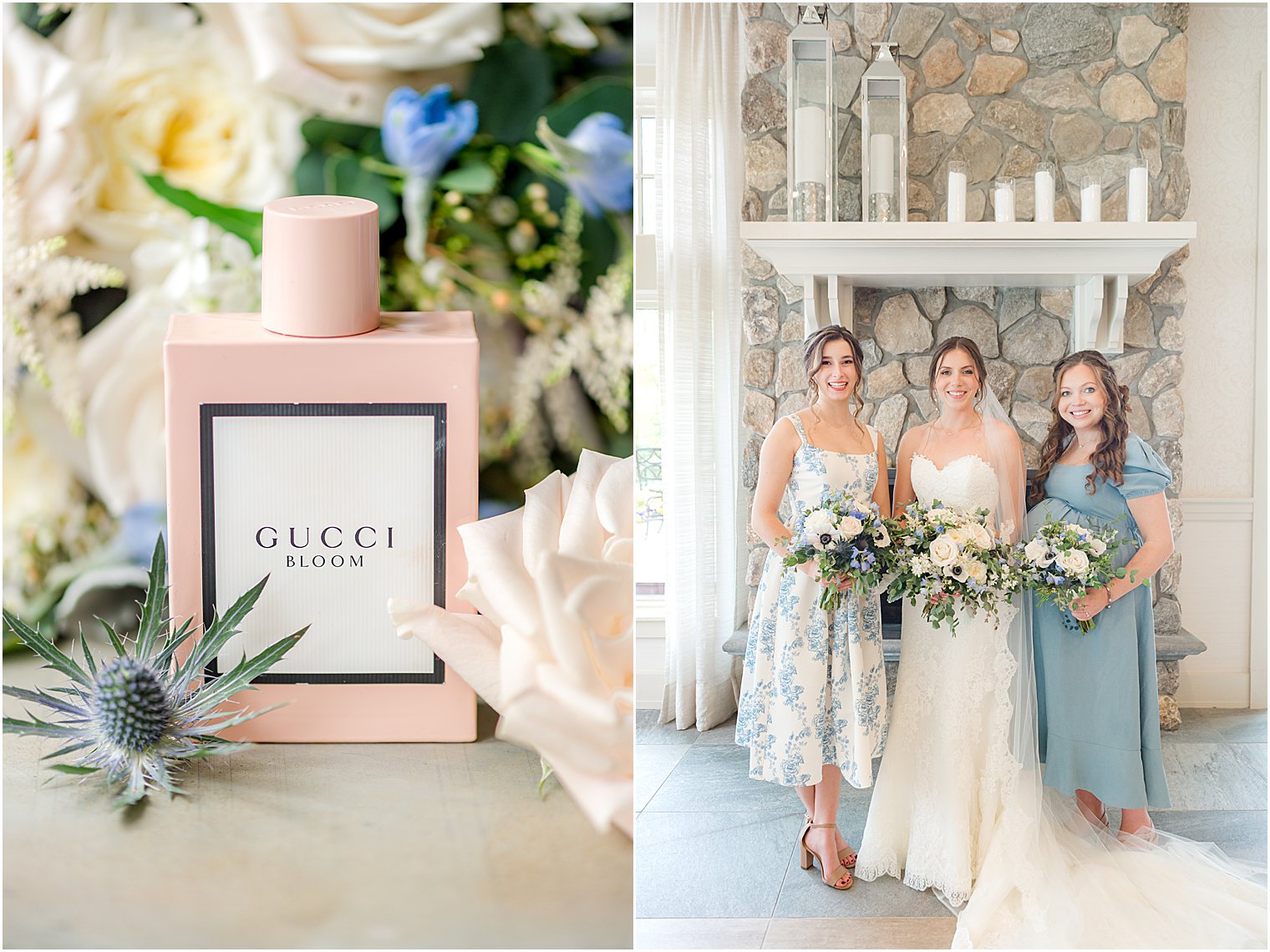 bride and bridesmaids pose before Indian Trail Club wedding celebration 