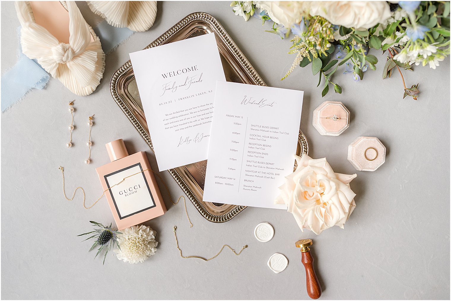 stationery and bride's details for NJ wedding