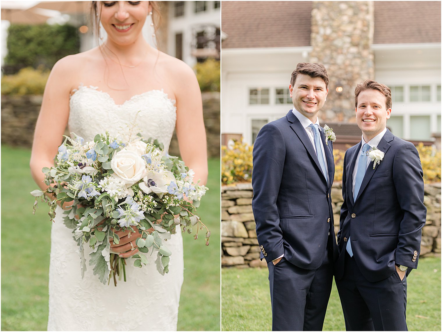 groom stands with groomsman 