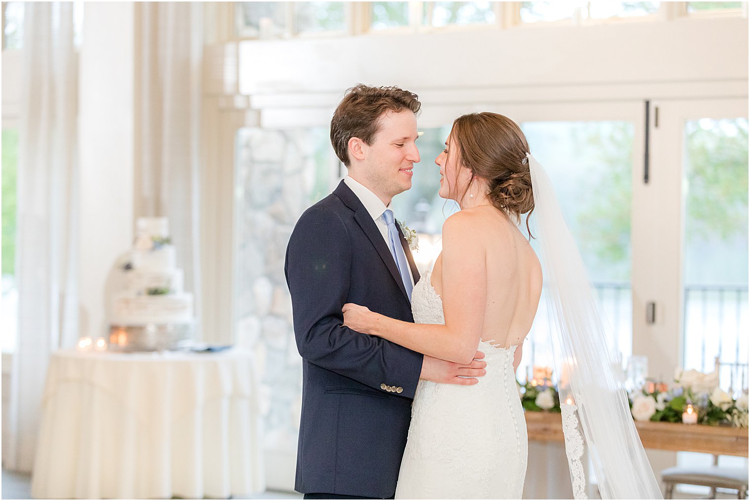 bride and groom's first dance during Indian Trail Club wedding celebration