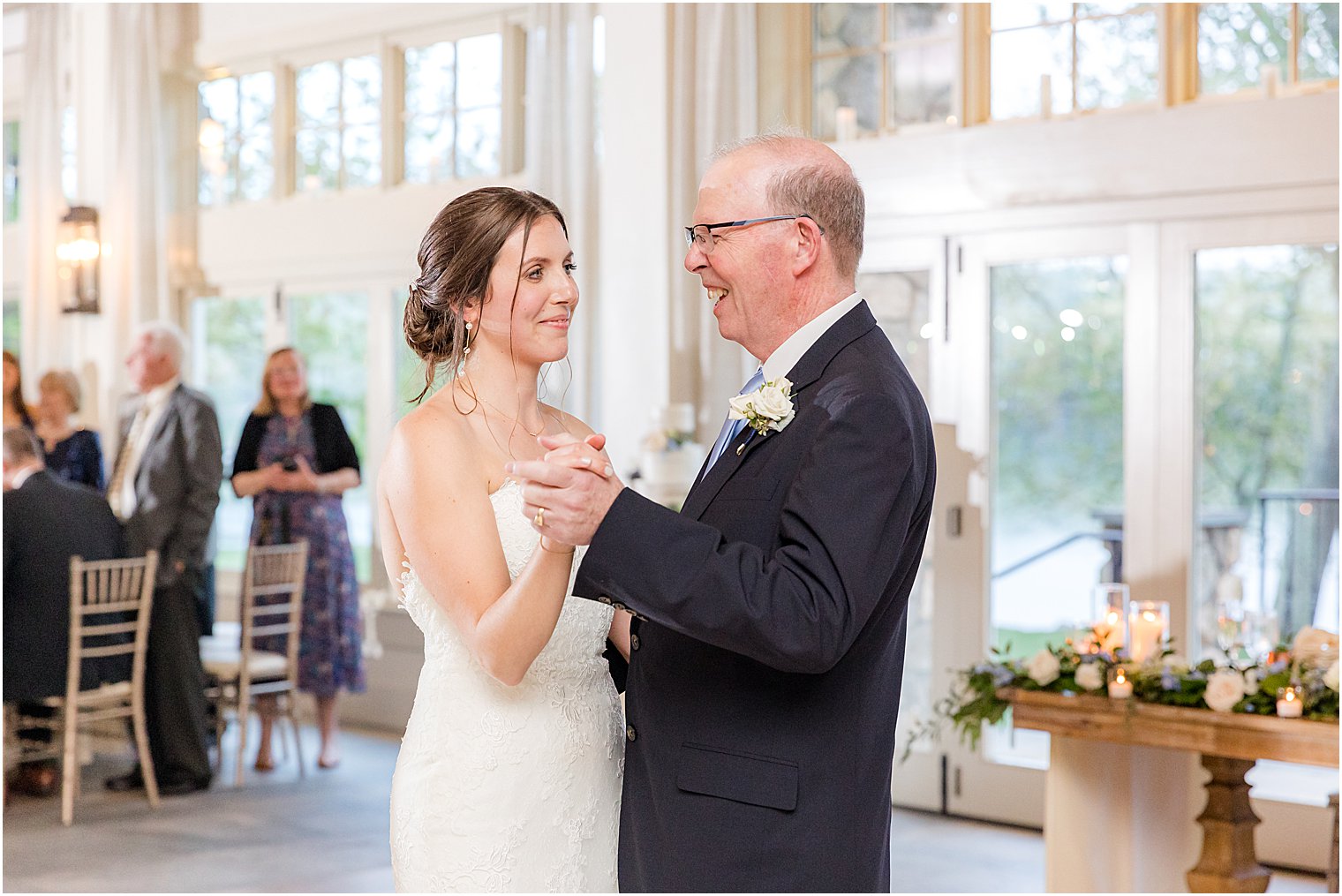 dad and bride dance during Franklin NJ wedding reception