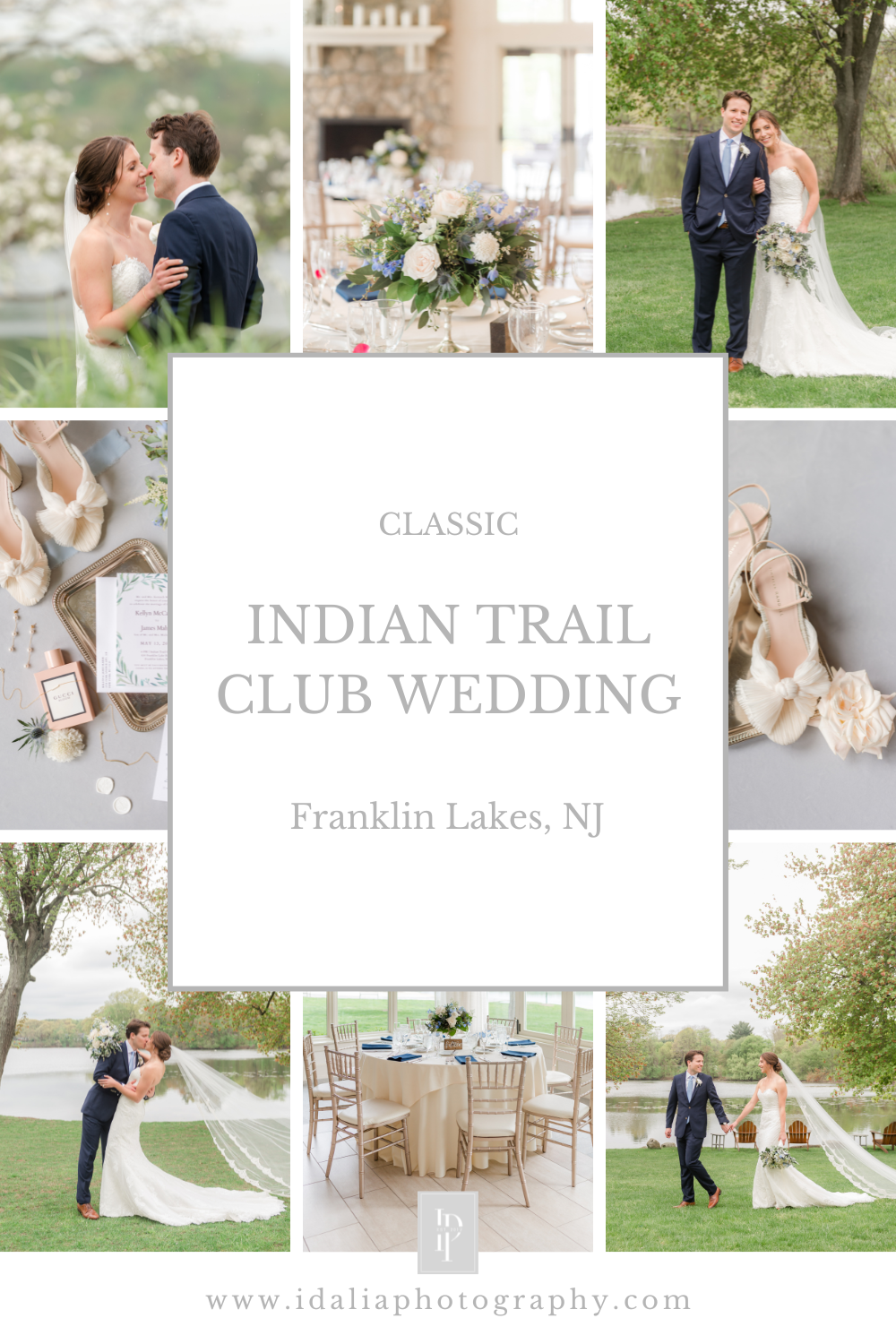 Spring Indian Trail Club wedding celebration with blue and green details photographed by NJ wedding photographer Idalia Photography