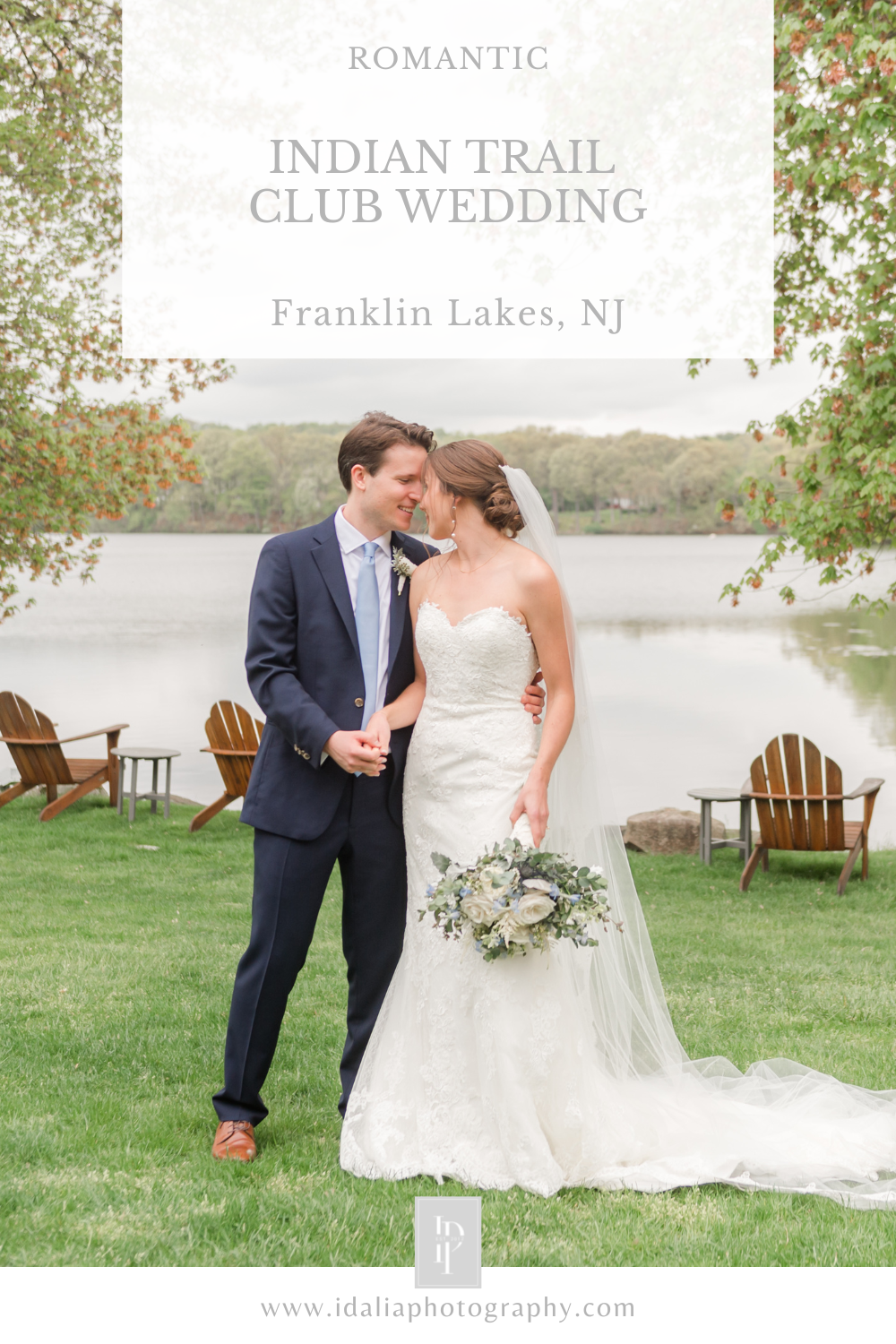 Spring Indian Trail Club wedding celebration with blue and green details photographed by NJ wedding photographer Idalia Photography