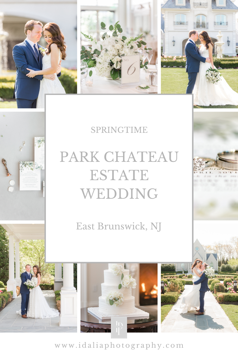 Spring Park Chateau Estate wedding with green, gold, and white details in East Brunswick NJ photographed by Idalia Photography associates