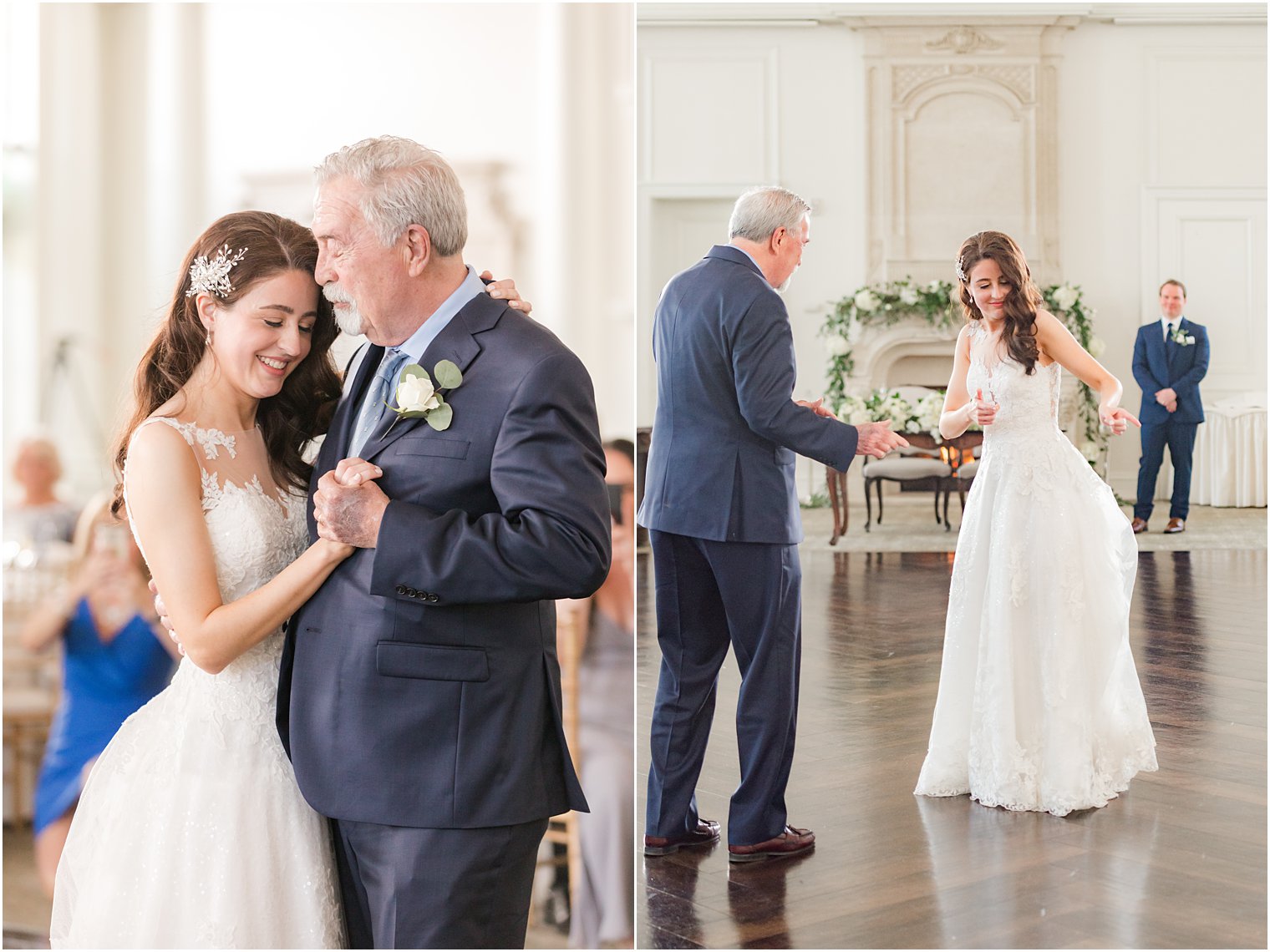 bride and dad have dance during East Brunswick NJ wedding reception