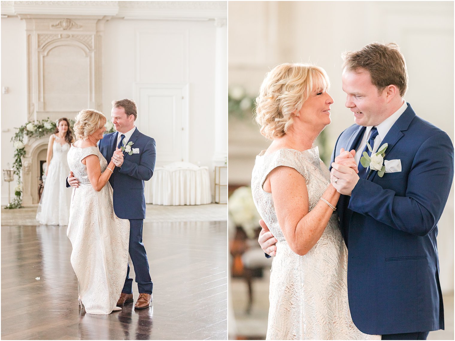 groom dances with mom during East Brunswick NJ wedding reception