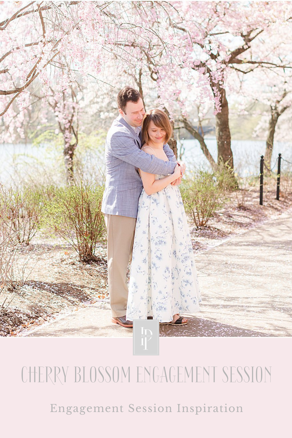 Cherry blossom Branch Brook Park engagement session in the springtime with NJ wedding photographer Idalia Photography