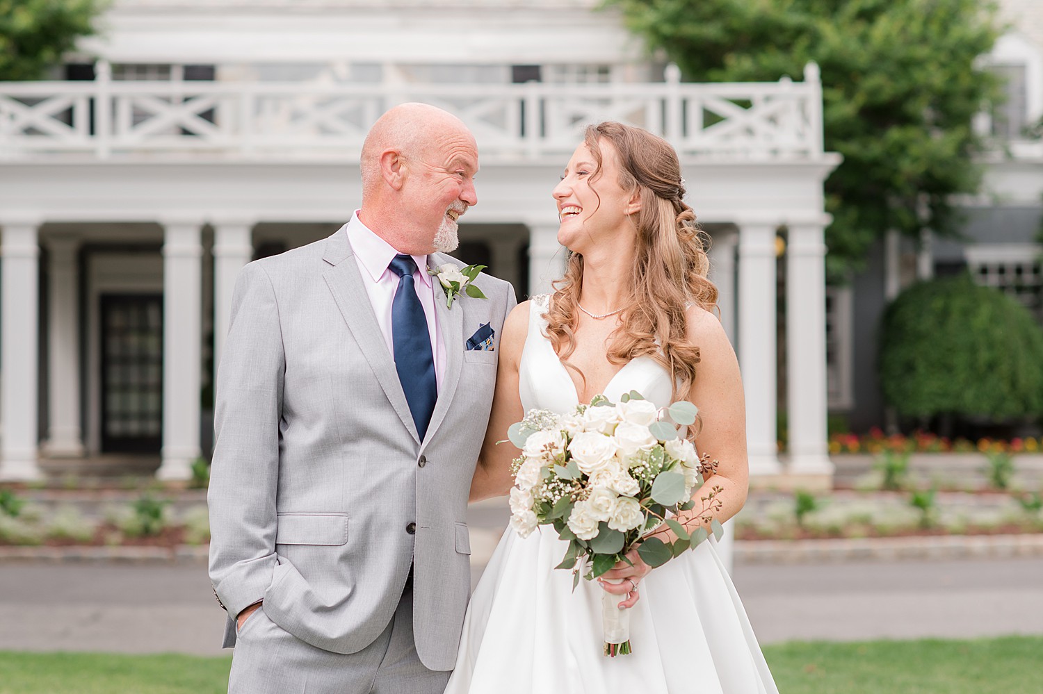 bride and her father during family photos