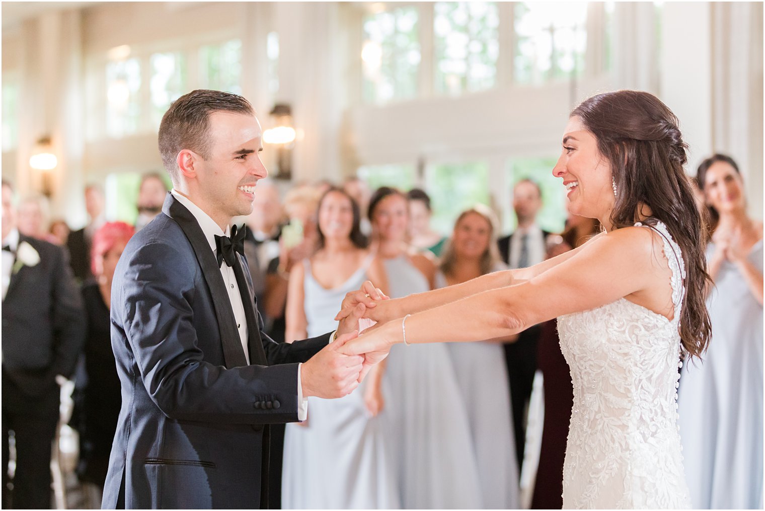 newlyweds have first dance during NJ wedding reception