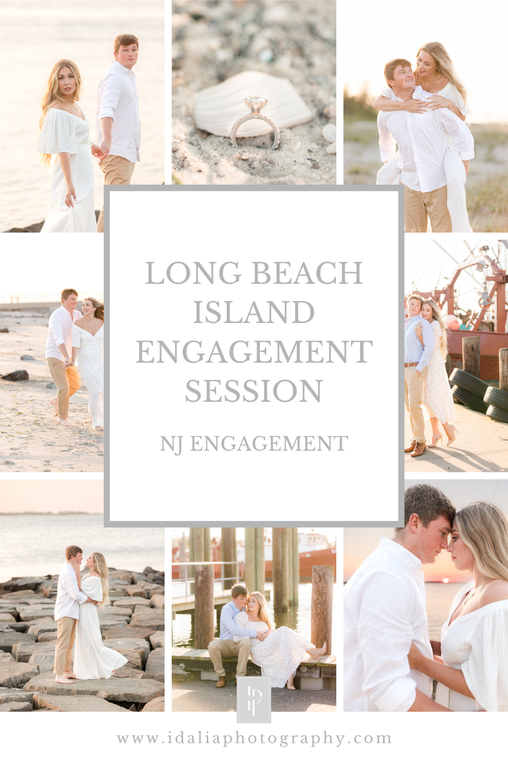 Long Beach Island Engagement Session by the lighthouse in the summertime with New Jersey wedding photographer Idalia Photography