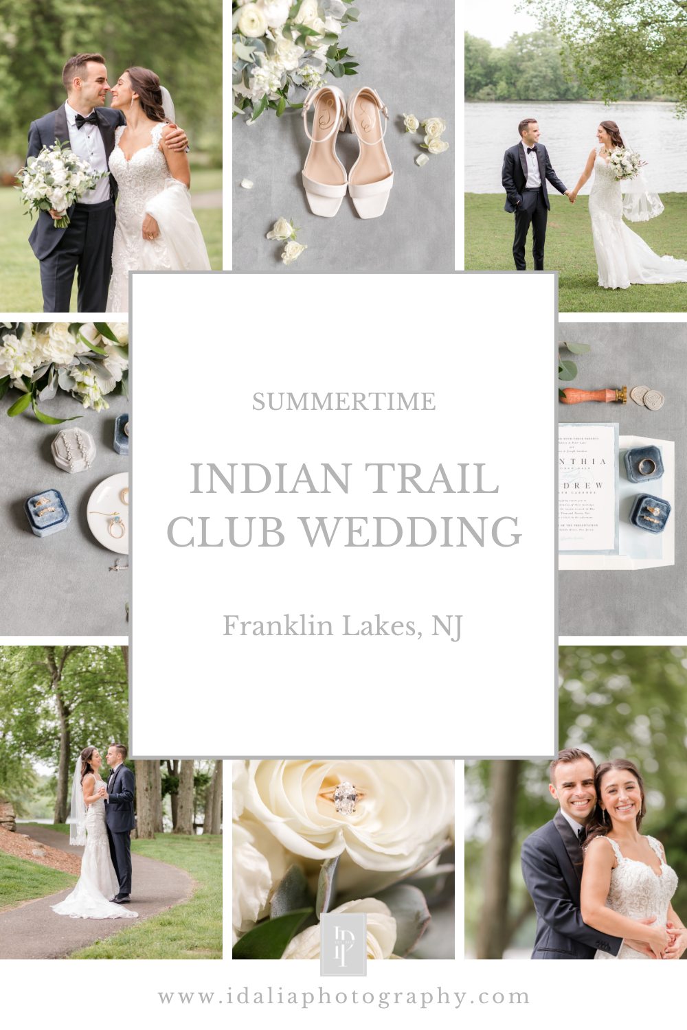 Summer wedding at Indian Trail Club with pastel ivory, blue, and green details photographed by NJ wedding photographer Idalia Photography