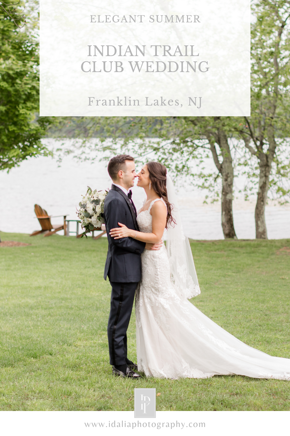 Summer wedding at Indian Trail Club with pastel ivory, blue, and green details photographed by NJ wedding photographer Idalia Photography