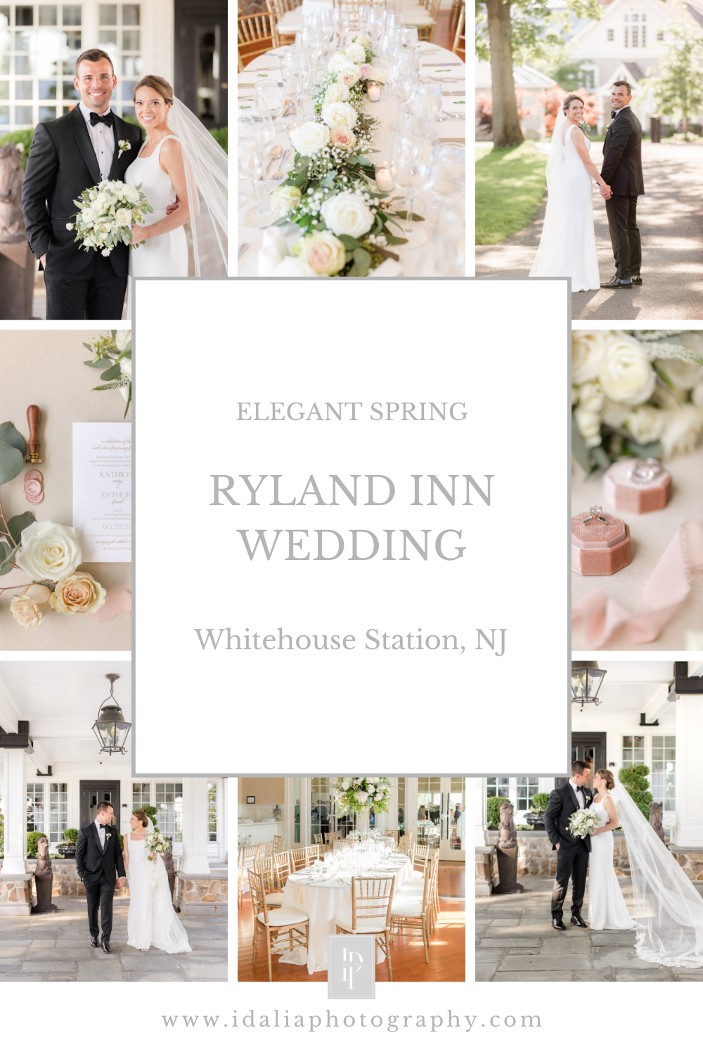 elegant spring wedding at Ryland Inn with ivory and green details