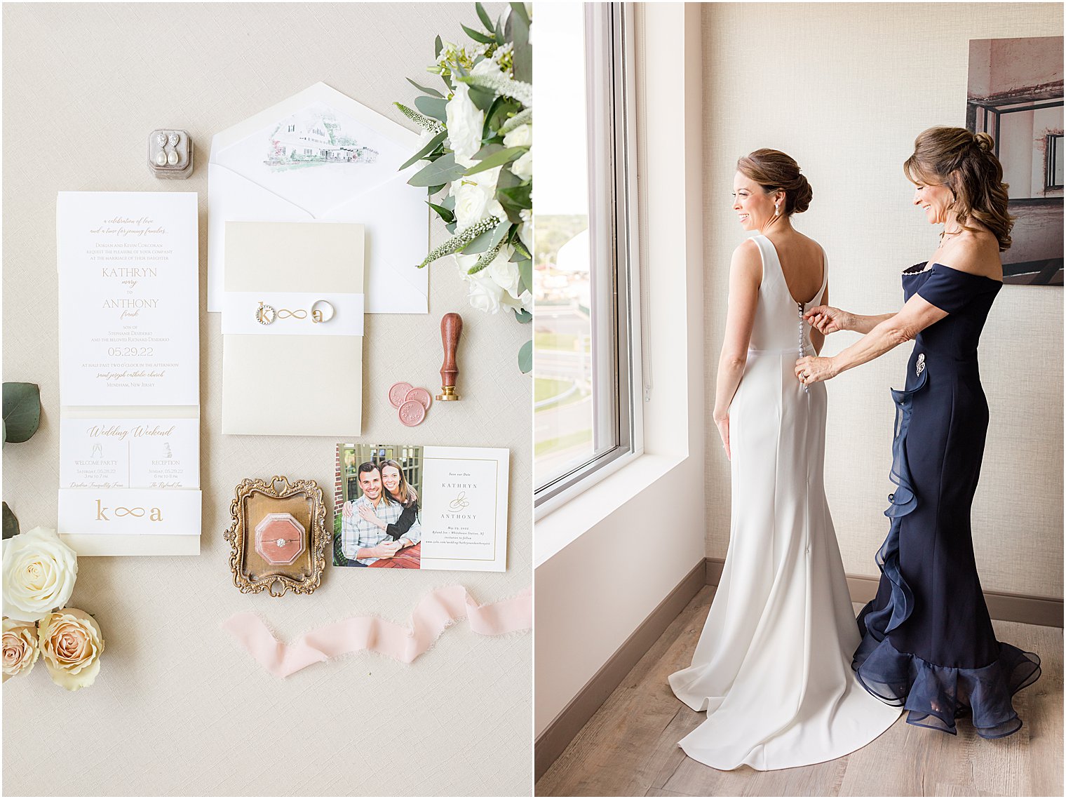 bride prepares for New Jersey wedding day