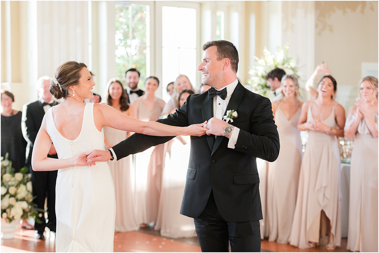 newlyweds have first dance at Whitehouse Station NJ wedding reception