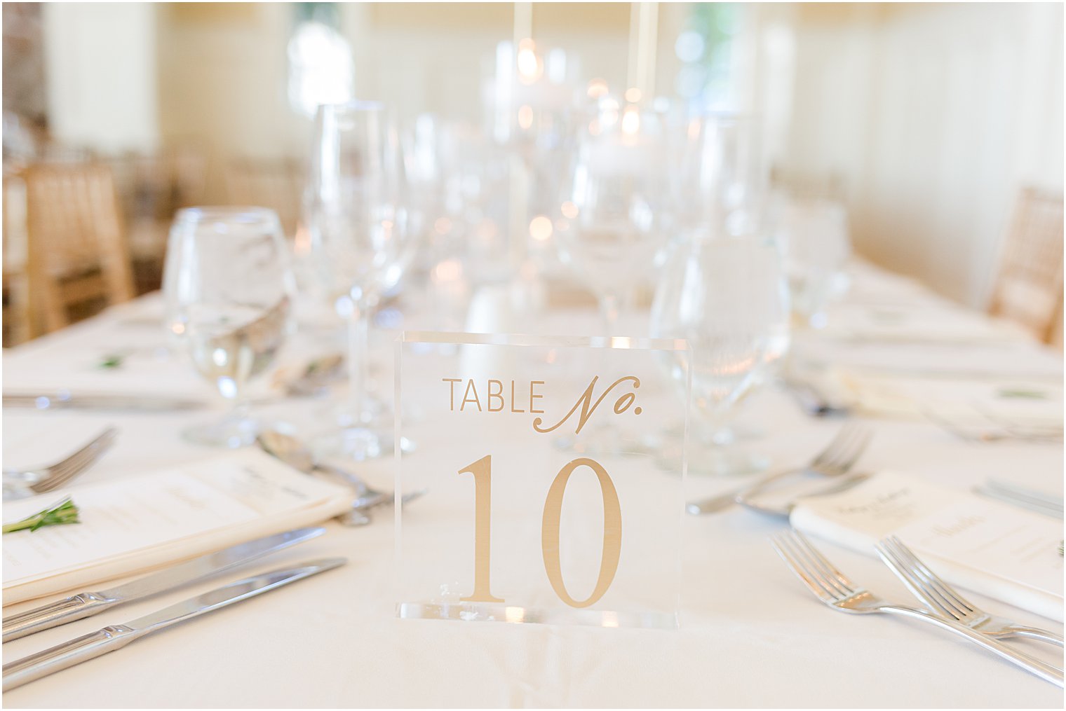 table numbers with acrylic gold numbering 