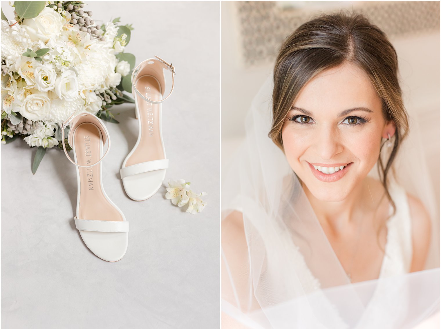 bride sits with veil around her before Spring Brook Country Club wedding