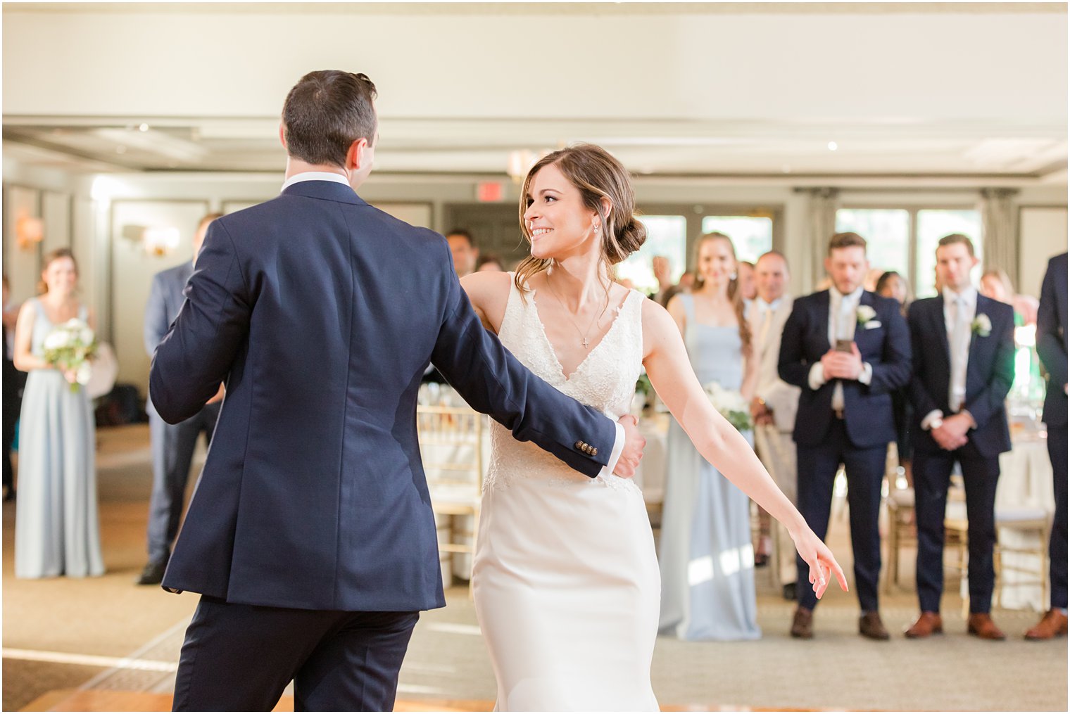 bride and groom dance during Morristown NJ wedding reception