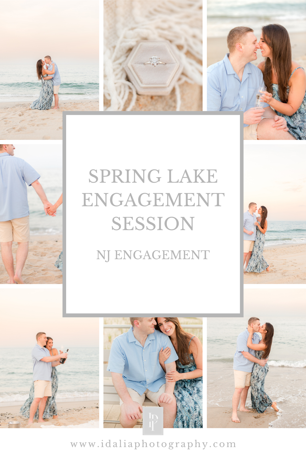 Spring Lake engagement session at the park with dog and sunset on the beach photographed by NJ wedding photographer Idalia Photography 