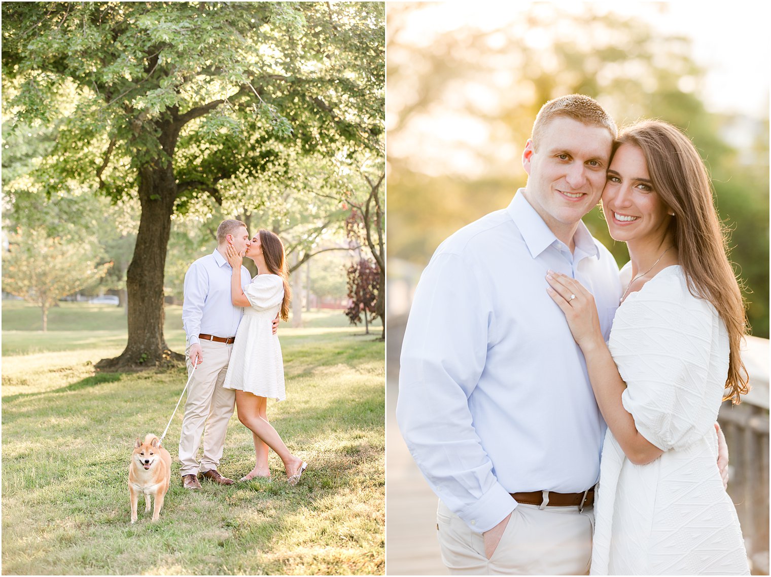 couple hugs in Spring Lake park