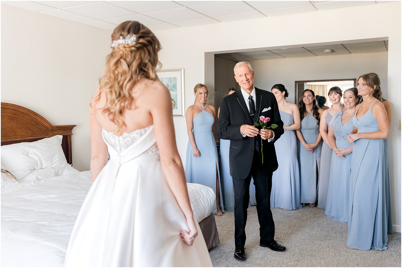 dad sees bride for first time before NJ wedding day