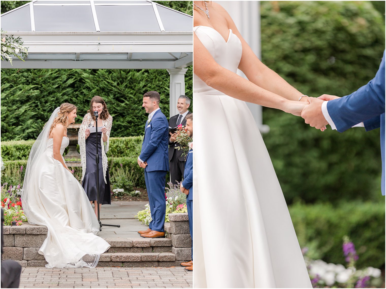 couple exchanges vows during Spring Lake NJ wedding ceremony