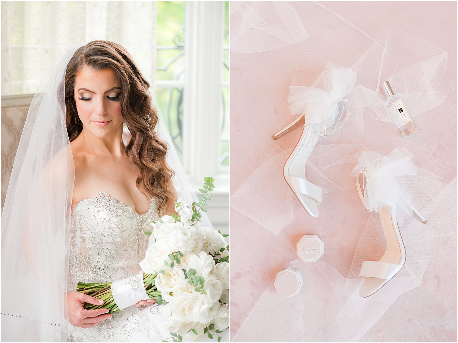 bride prepares for summer Park Chateau Estate wedding in bridal suite