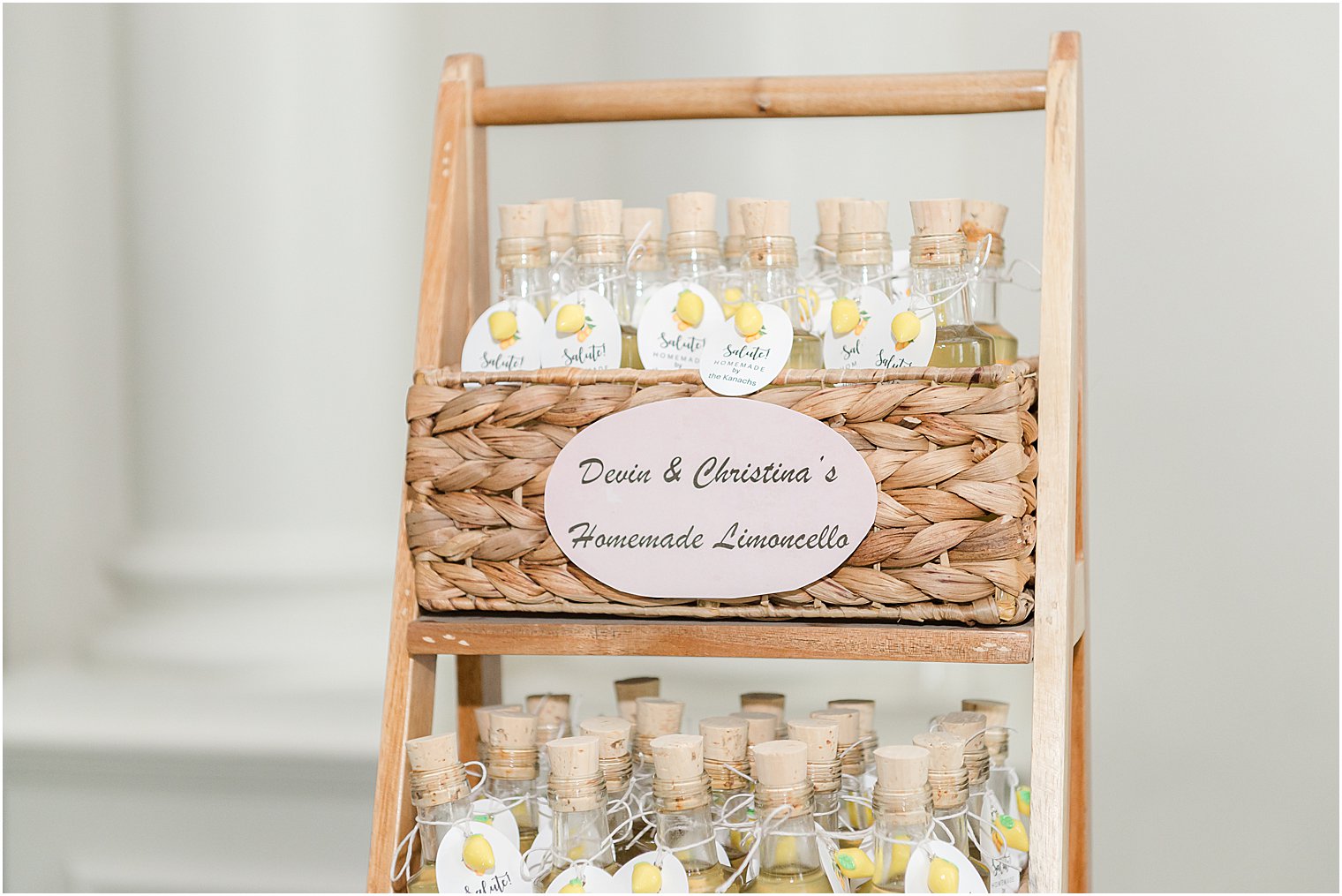 custom made limoncello favors for Jersey wedding