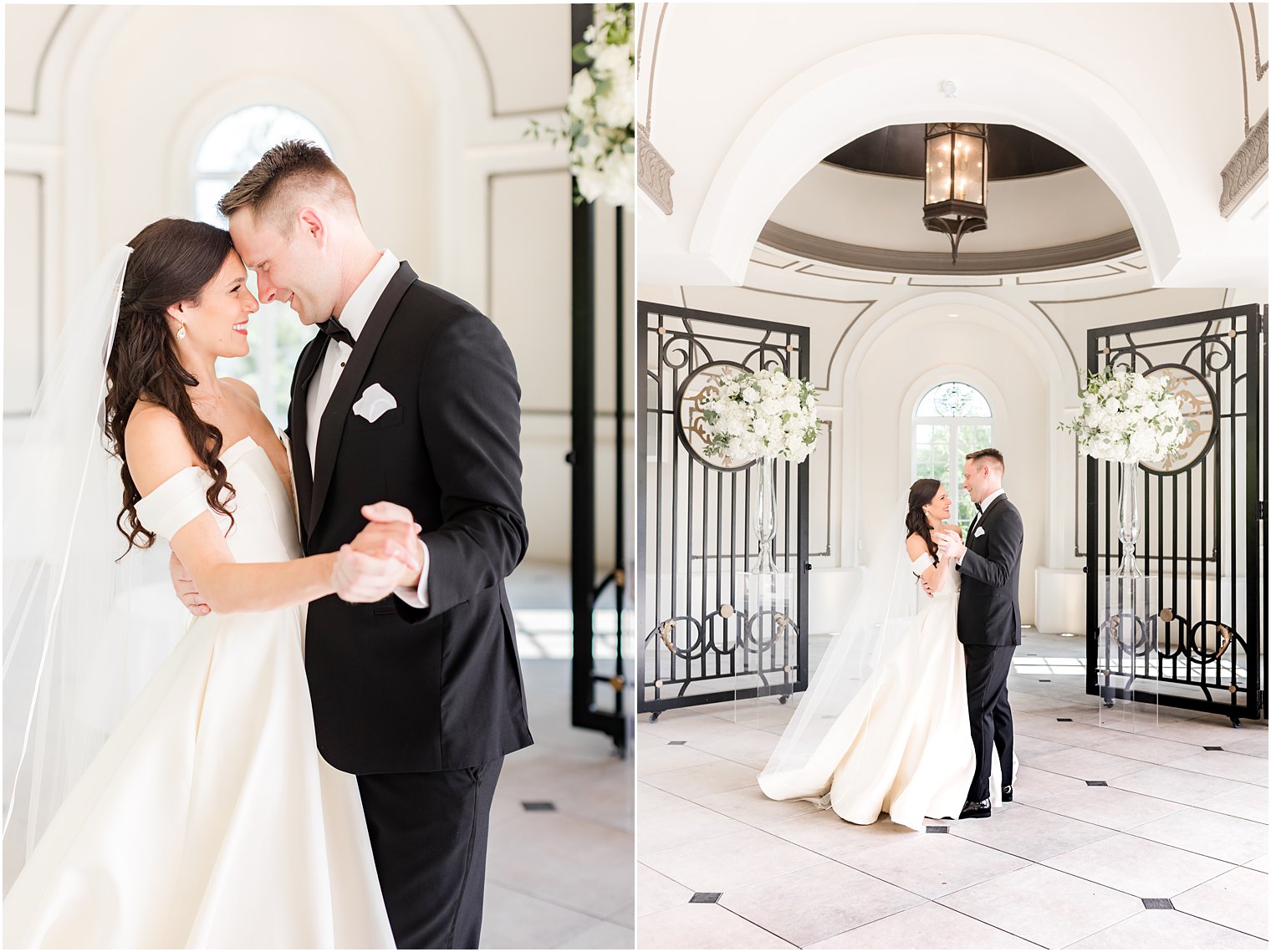 bride and groom dance in chapel at Shadowbrook at Shrewbsury