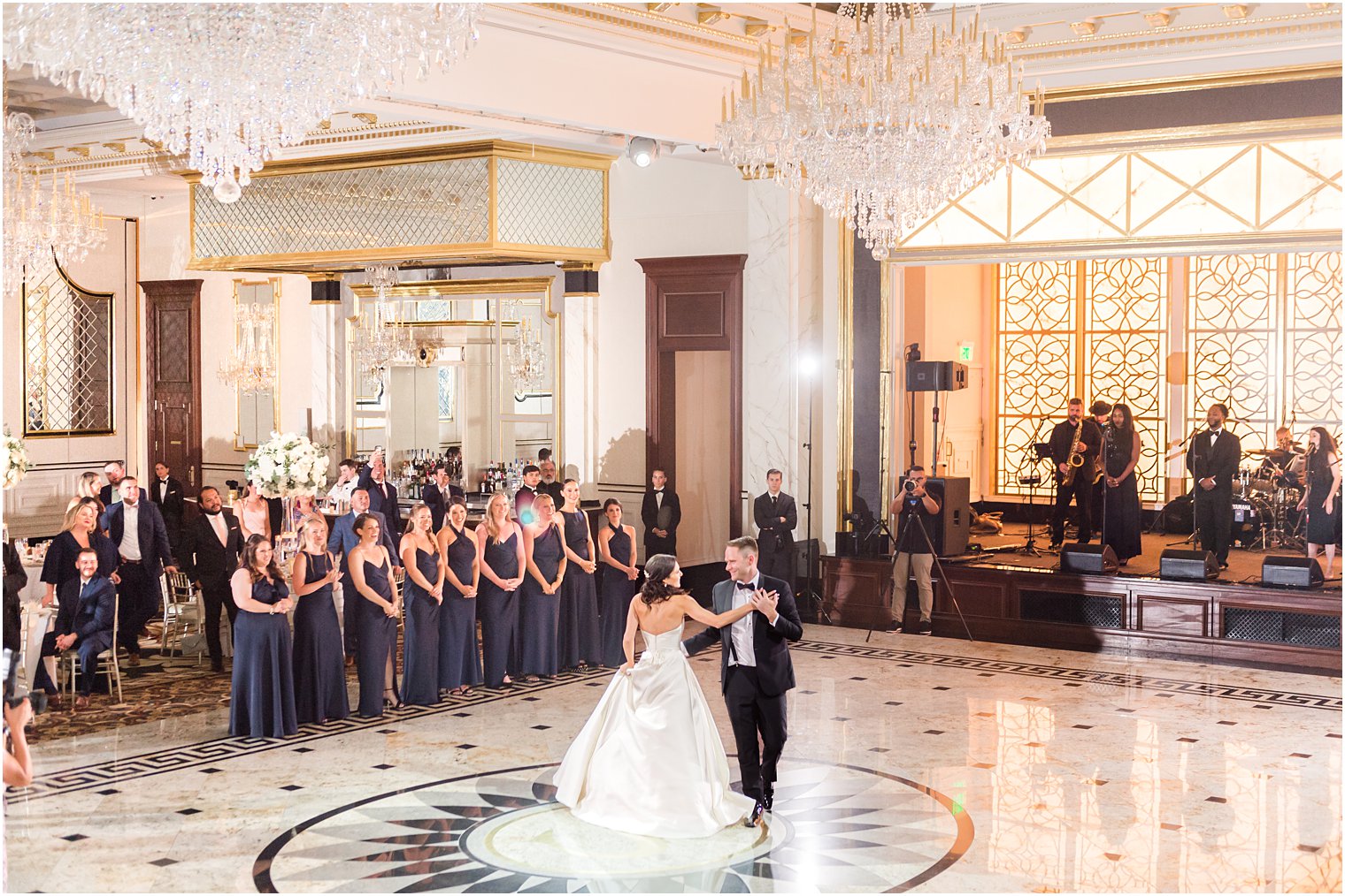 bride and groom dance during NJ wedding reception