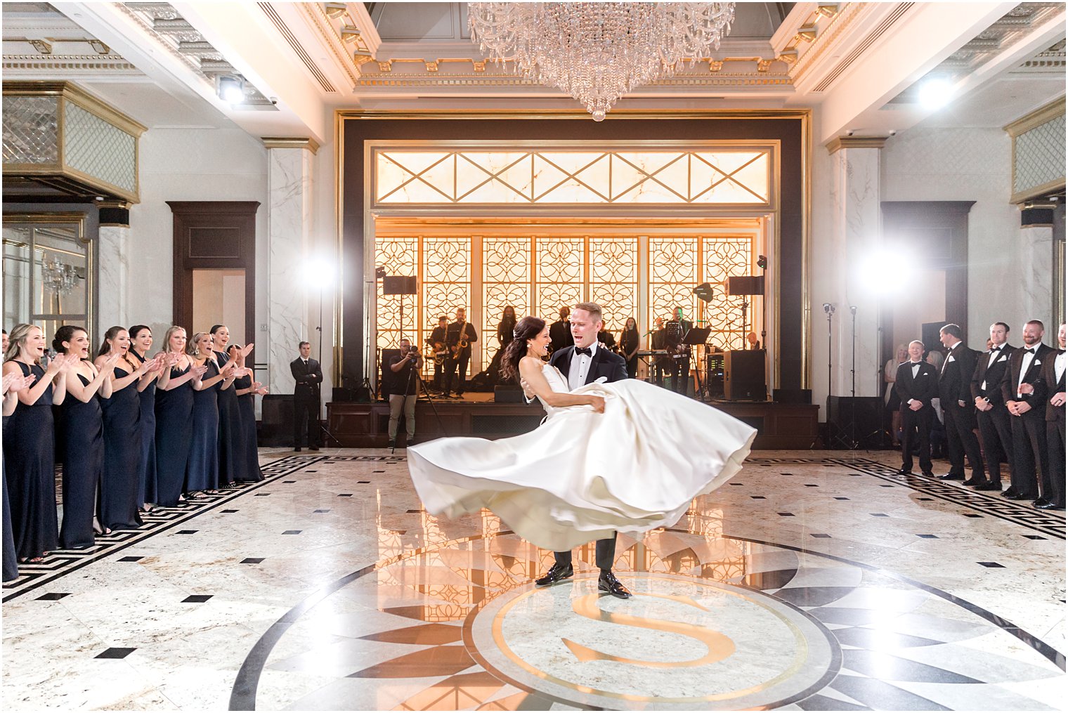 bride and groom dance during NJ wedding reception