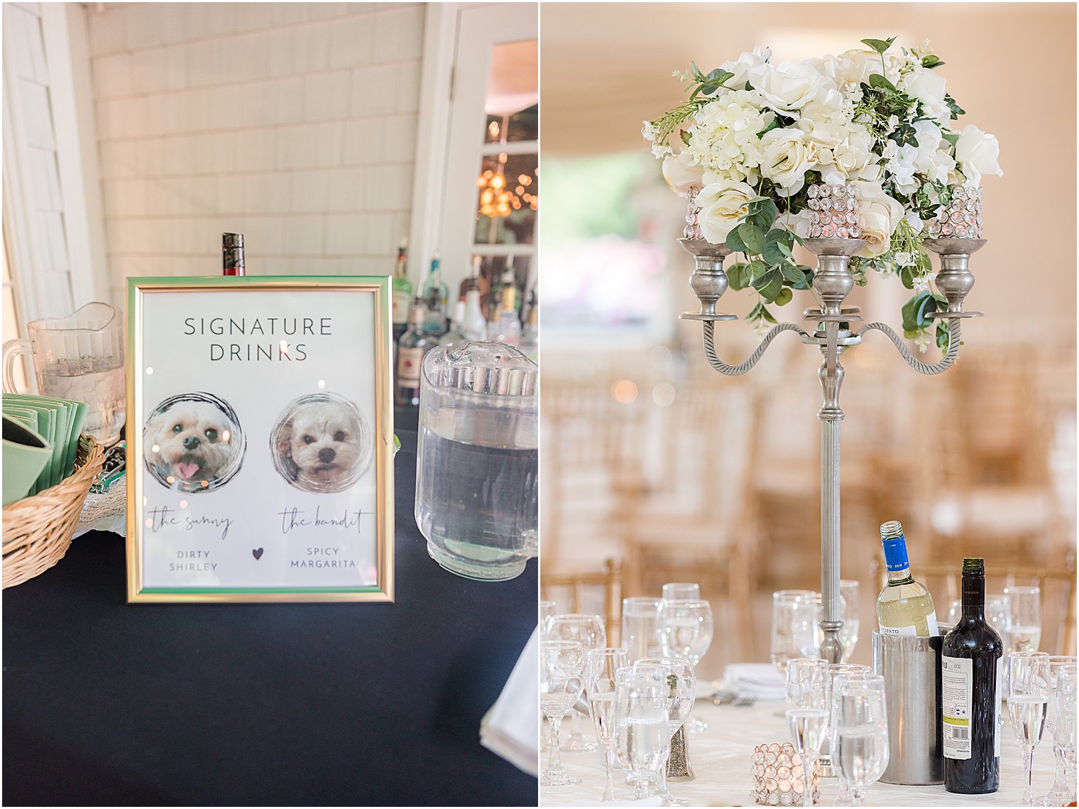 signature cocktail sign for The English Manor wedding reception 