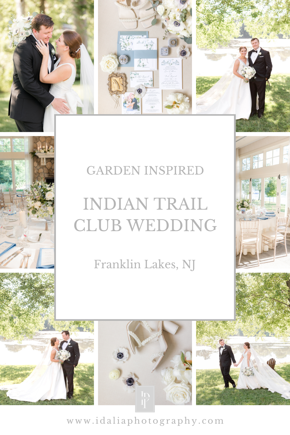 Summer Indian Trail Club wedding day with dusty blue and ivory details