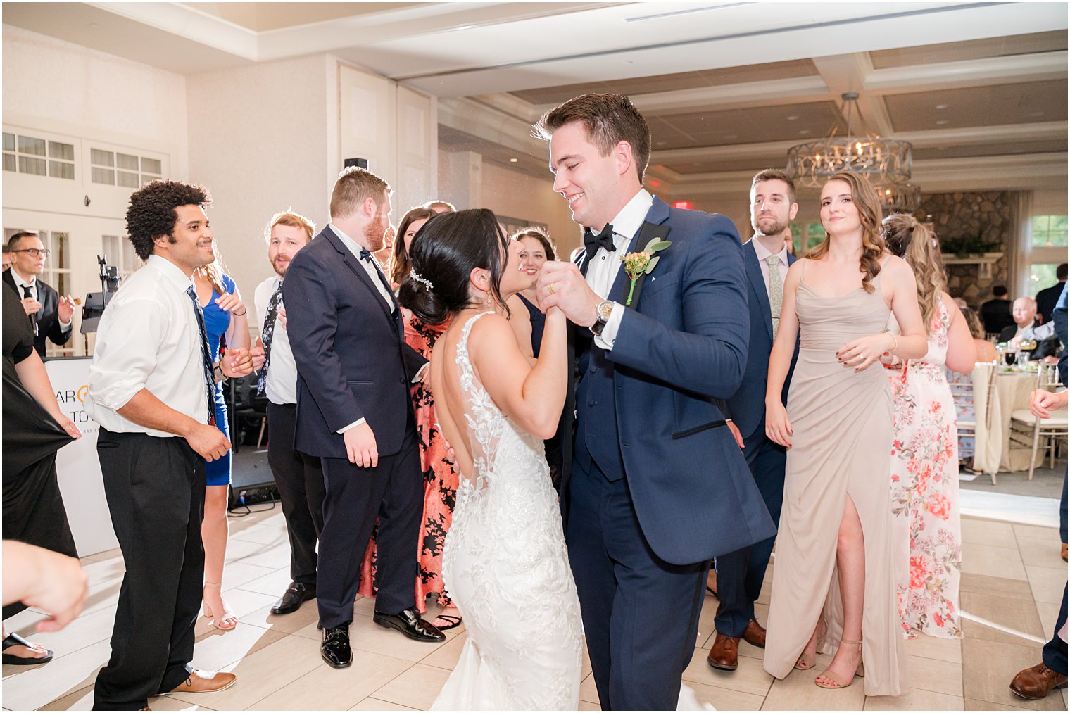 bride and groom dance during Franklin Lakes NJ