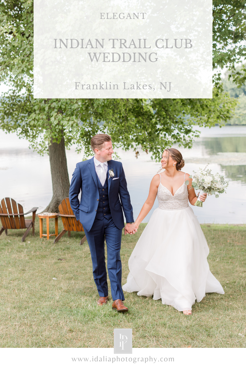 Indian Trail Club wedding with champagne and white details photographed by NJ wedding photographer Idalia Photography