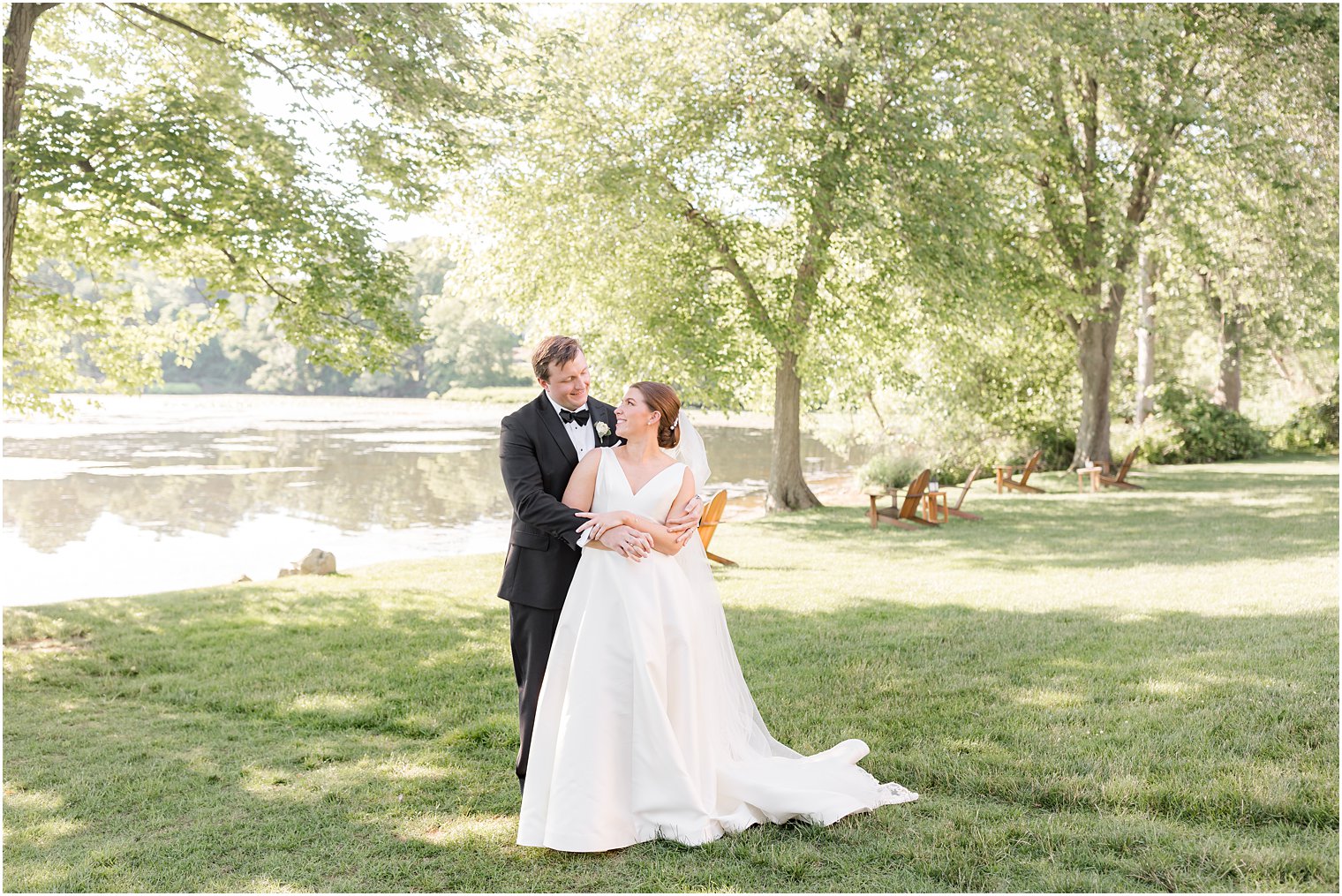 couple hugs together at Indian Trail Club