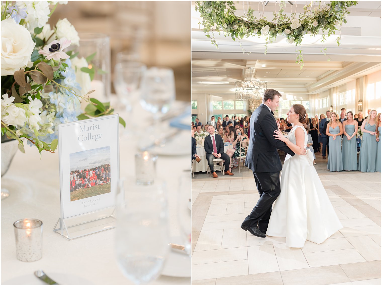 newlyweds dance during wedding reception at Indian Trail Club