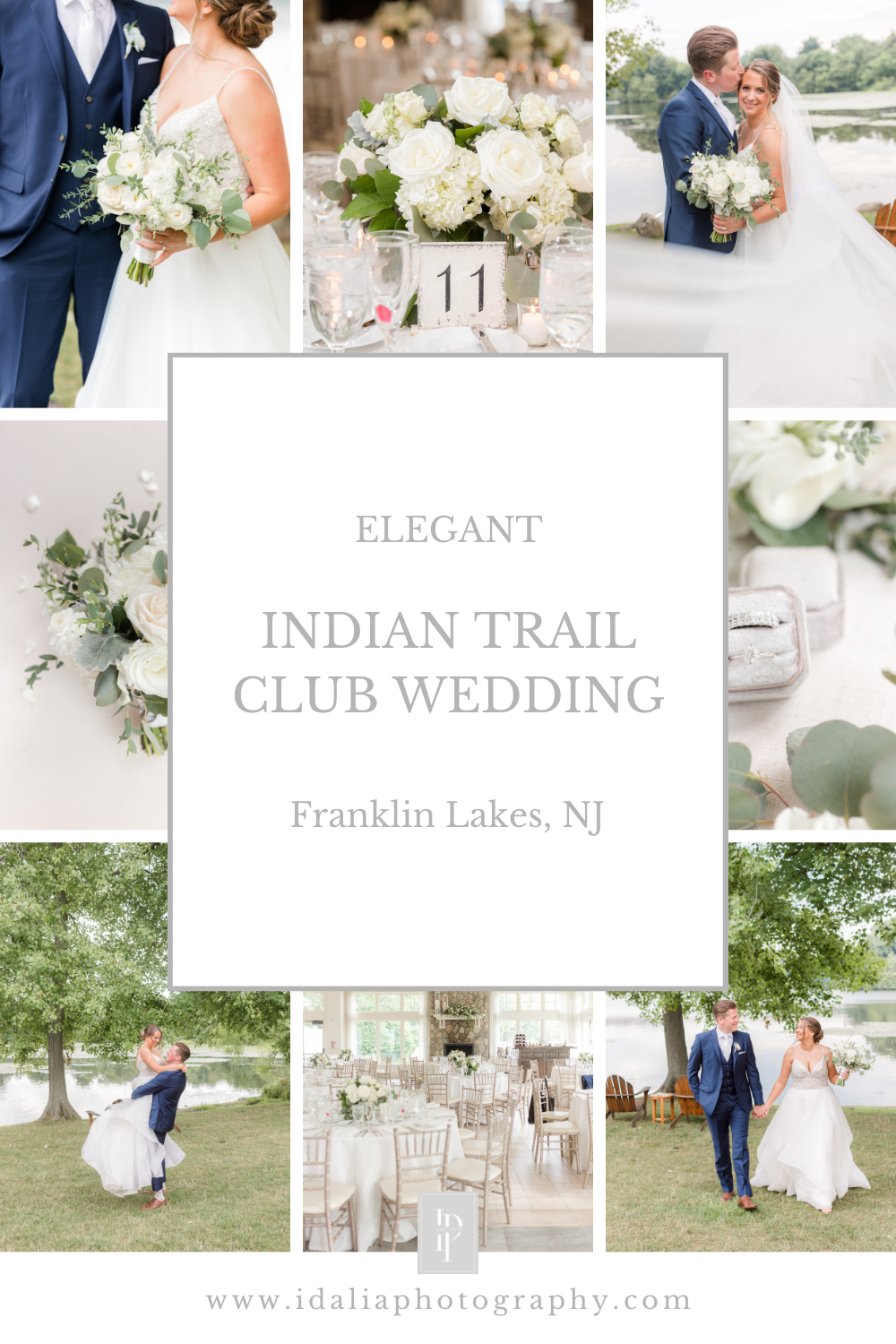 Indian Trail Club wedding with champagne and white details photographed by NJ wedding photographer Idalia Photography