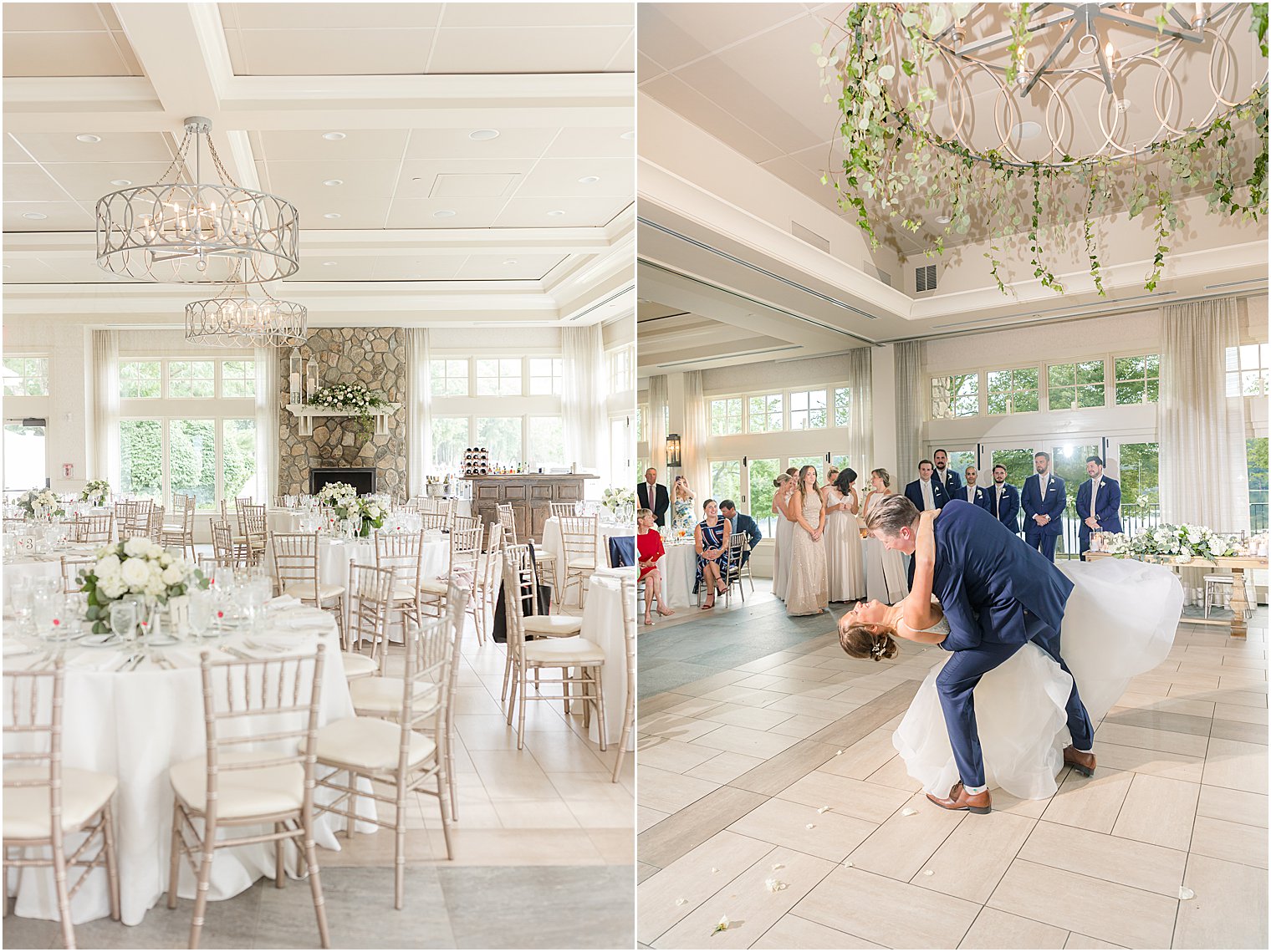 bride and groom dance during Franklin Lakes, NJ wedding reception